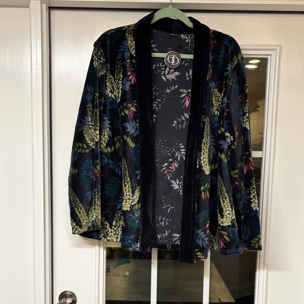 Multicolor Floral Velvet Blazer